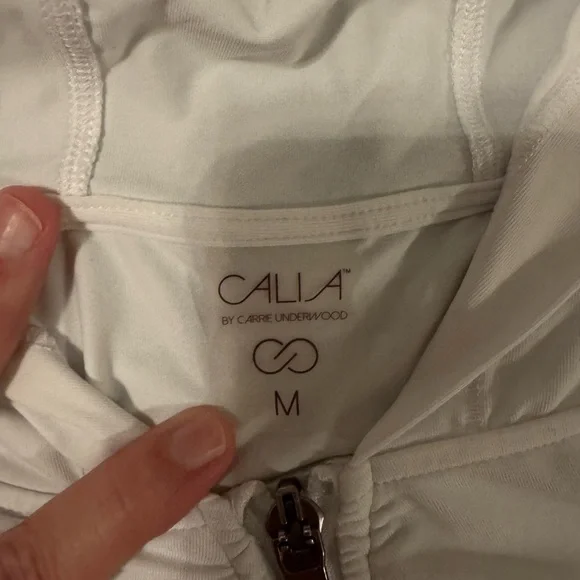 CALIA by Carrie Underwood Cream Ruched Long Sleeve Hoodie - Picture 3 of 3